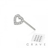 CLEAR MULTI CZ HEART NOSE PIN PACKAGE 316L SURGICAL STEEL